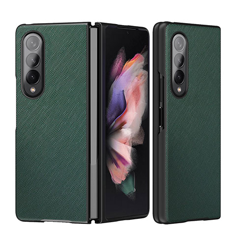 Coque Luxe Cuir et Plastique Housse Etui Mat L06 pour Samsung Galaxy Z Fold3 5G Vert