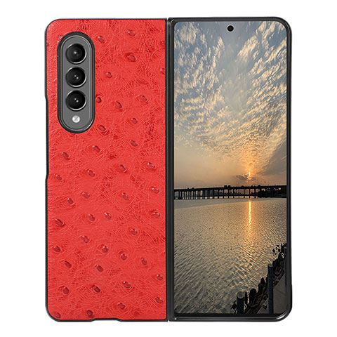 Coque Luxe Cuir et Plastique Housse Etui Mat R01 pour Samsung Galaxy Z Fold3 5G Rouge