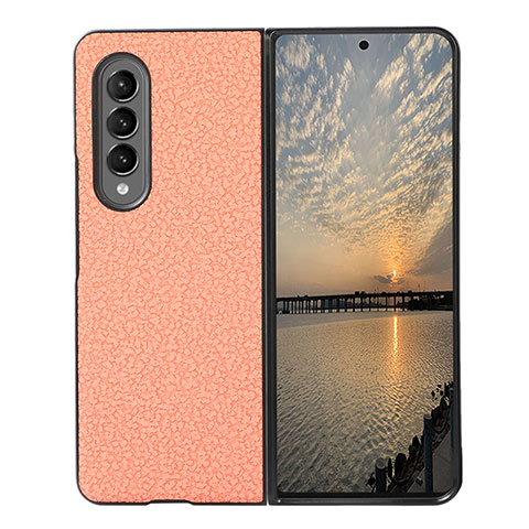 Coque Luxe Cuir et Plastique Housse Etui Mat R04 pour Samsung Galaxy Z Fold3 5G Rose