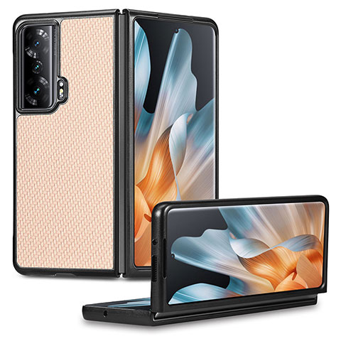 Coque Luxe Cuir et Plastique Housse Etui Mat S01D pour Huawei Honor Magic Vs Ultimate 5G Or