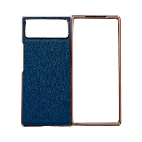 Coque Luxe Cuir et Plastique Housse Etui Mat S02 pour Xiaomi Mix Fold 2 5G Bleu