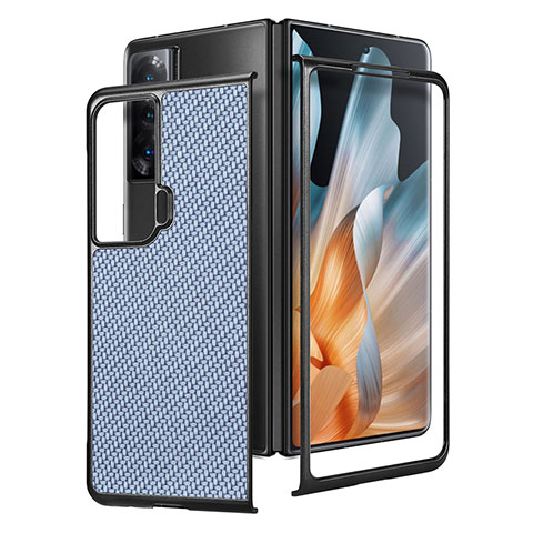 Coque Luxe Cuir et Plastique Housse Etui Mat S02D pour Huawei Honor Magic Vs 5G Bleu