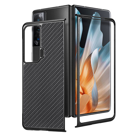 Coque Luxe Cuir et Plastique Housse Etui Mat S02D pour Huawei Honor Magic Vs 5G Noir