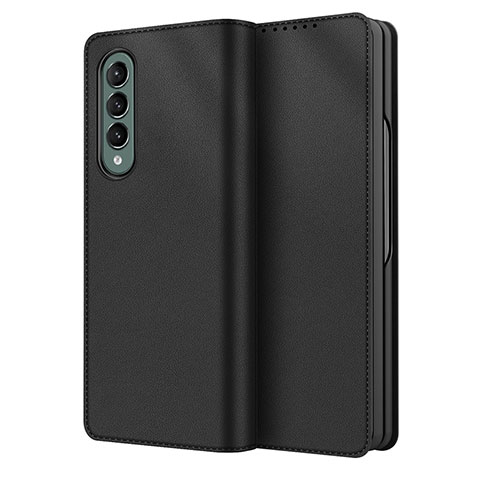 Coque Luxe Cuir et Plastique Housse Etui Mat S03 pour Samsung Galaxy Z Fold3 5G Noir