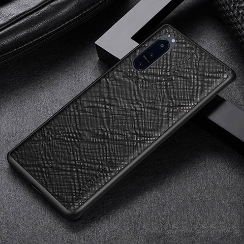 Coque Luxe Cuir et Plastique Housse Etui Mat S03 pour Sony Xperia 1 IV SO-51C Noir