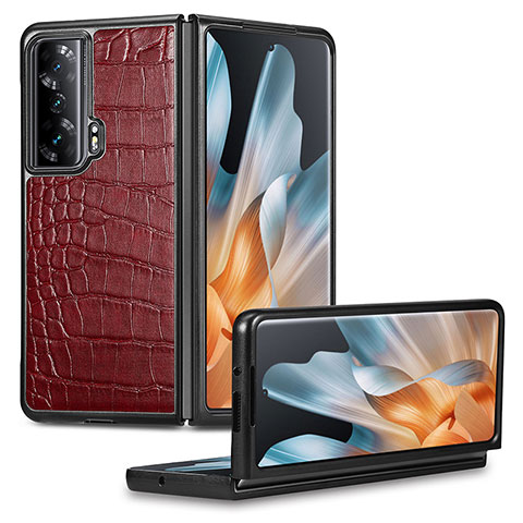 Coque Luxe Cuir et Plastique Housse Etui Mat S03D pour Huawei Honor Magic Vs 5G Rouge