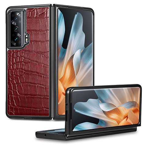 Coque Luxe Cuir et Plastique Housse Etui Mat S03D pour Huawei Honor Magic Vs Ultimate 5G Rouge