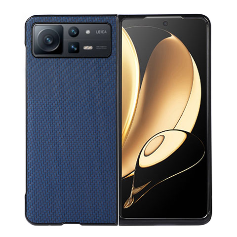 Coque Luxe Cuir et Plastique Housse Etui Mat S04 pour Xiaomi Mix Fold 2 5G Bleu