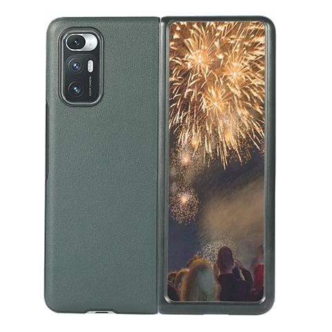 Coque Luxe Cuir et Plastique Housse Etui Mat S04 pour Xiaomi Mix Fold 5G Vert