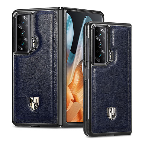 Coque Luxe Cuir et Plastique Housse Etui Mat S04D pour Huawei Honor Magic Vs 5G Bleu