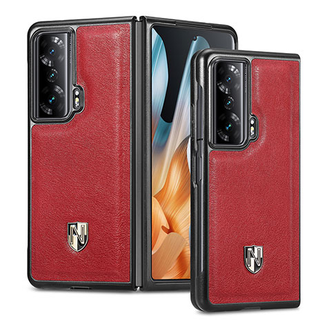 Coque Luxe Cuir et Plastique Housse Etui Mat S04D pour Huawei Honor Magic Vs Ultimate 5G Rouge