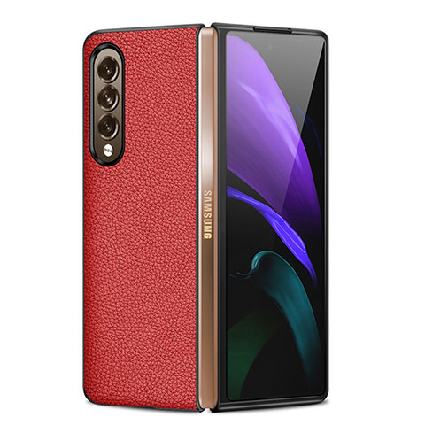 Coque Luxe Cuir et Plastique Housse Etui Mat S05 pour Samsung Galaxy Z Fold4 5G Rouge