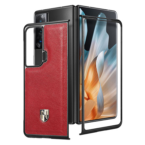 Coque Luxe Cuir et Plastique Housse Etui Mat S05D pour Huawei Honor Magic Vs 5G Rouge