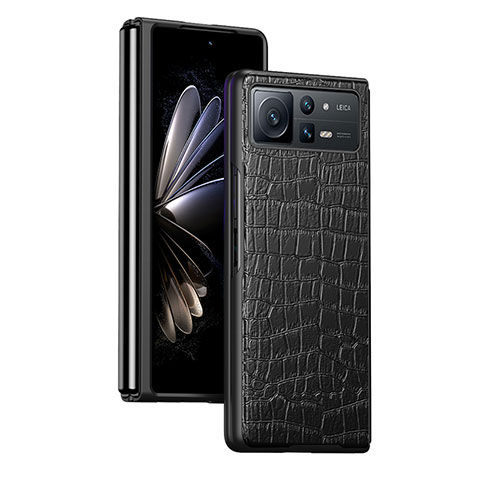 Coque Luxe Cuir et Plastique Housse Etui Mat S07 pour Xiaomi Mix Fold 2 5G Noir