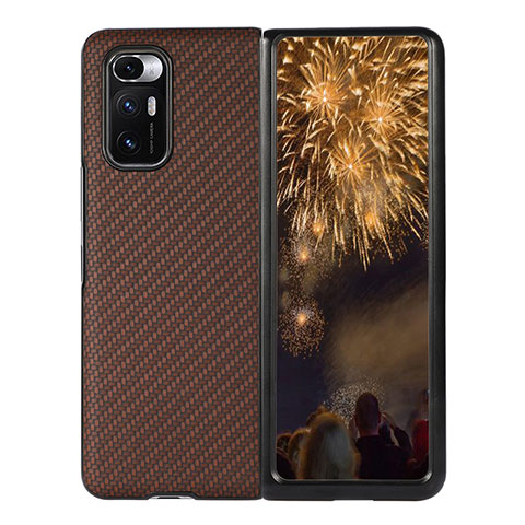 Coque Luxe Cuir et Plastique Housse Etui Mat S07 pour Xiaomi Mix Fold 5G Marron