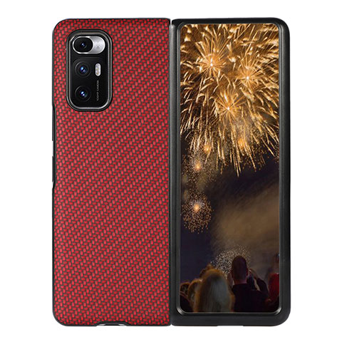 Coque Luxe Cuir et Plastique Housse Etui Mat S07 pour Xiaomi Mix Fold 5G Rouge