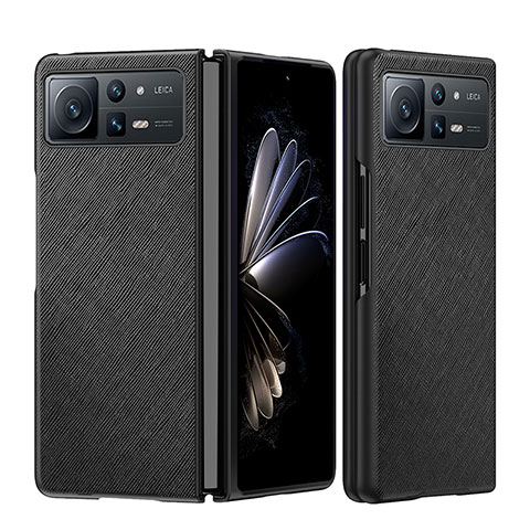 Coque Luxe Cuir et Plastique Housse Etui Mat S08 pour Xiaomi Mix Fold 2 5G Noir