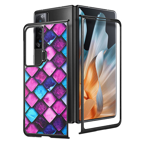 Coque Luxe Cuir et Plastique Housse Etui Mat S09D pour Huawei Honor Magic Vs Ultimate 5G Violet