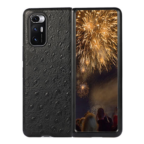 Coque Luxe Cuir et Plastique Housse Etui Mat S11 pour Xiaomi Mix Fold 5G Noir