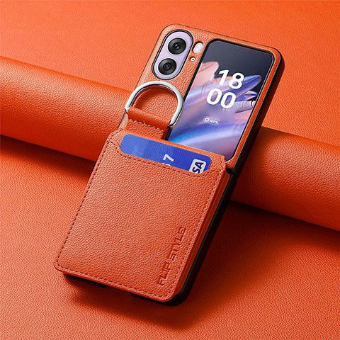 Coque Luxe Cuir et Plastique Housse Etui Mat SD13 pour Oppo Find N2 Flip 5G Orange