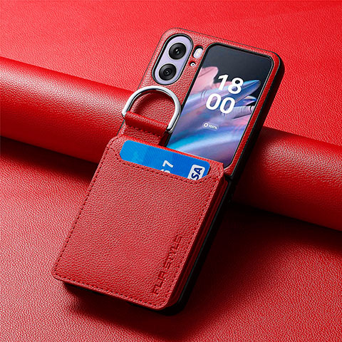 Coque Luxe Cuir et Plastique Housse Etui Mat SD13 pour Oppo Find N2 Flip 5G Rouge