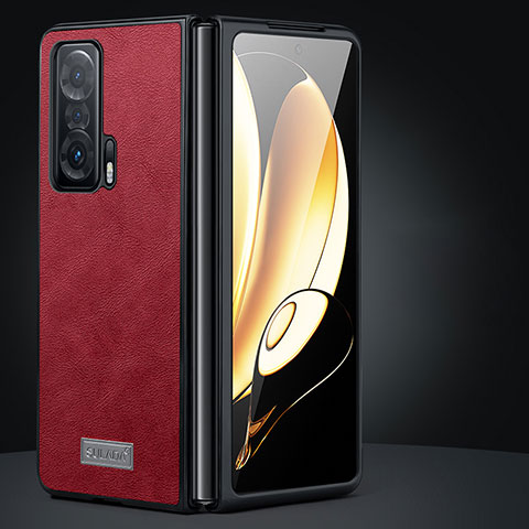 Coque Luxe Cuir et Plastique Housse Etui Mat SD2 pour Huawei Honor Magic Vs Ultimate 5G Rouge