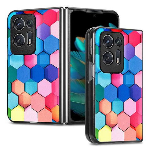 Coque Luxe Cuir et Plastique Housse Etui Mat SD7 pour Oppo Find N2 5G Colorful