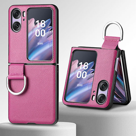 Coque Luxe Cuir et Plastique Housse Etui Mat SD8 pour Oppo Find N2 Flip 5G Violet