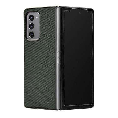 Coque Luxe Cuir et Plastique Housse Etui Mat T03 pour Samsung Galaxy Z Fold2 5G Vert