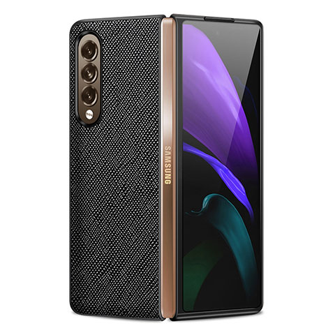 Coque Luxe Cuir et Plastique Housse Etui Mat Z01 pour Samsung Galaxy Z Fold4 5G Noir