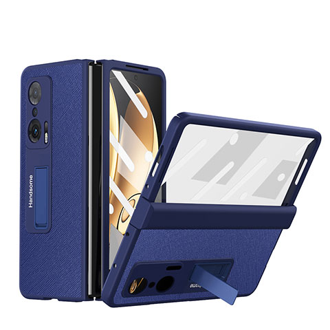 Coque Luxe Cuir et Plastique Housse Etui Mat ZL1 pour Huawei Honor Magic V 5G Bleu