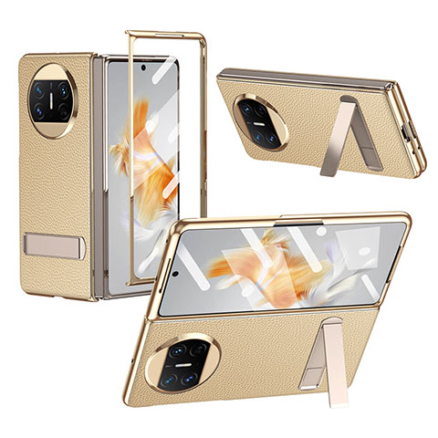 Coque Luxe Cuir et Plastique Housse Etui Mat ZL1 pour Huawei Mate X3 Or