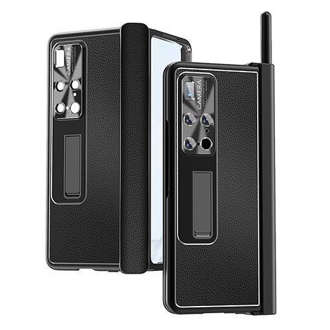 Coque Luxe Cuir et Plastique Housse Etui Mat ZL10 pour Huawei Mate X2 Noir