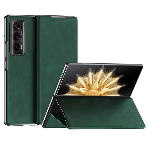 Coque Luxe Cuir et Plastique Housse Etui Mat ZL2 pour Huawei Honor Magic V2 5G Vert