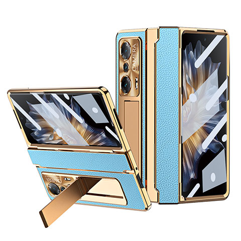 Coque Luxe Cuir et Plastique Housse Etui Mat ZL2 pour Huawei Honor Magic Vs Ultimate 5G Bleu