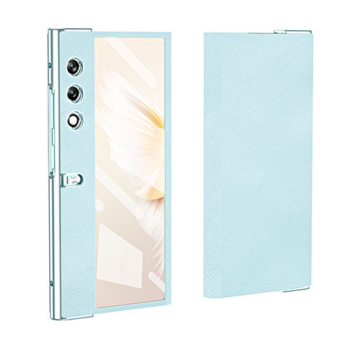 Coque Luxe Cuir et Plastique Housse Etui Mat ZL2 pour Huawei Honor V Purse 5G Cyan