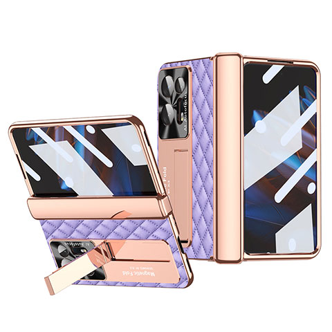 Coque Luxe Cuir et Plastique Housse Etui Mat ZL2 pour Oppo Find N2 5G Violet