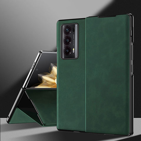 Coque Luxe Cuir et Plastique Housse Etui Mat ZL3 pour Huawei Honor Magic V2 5G Vert