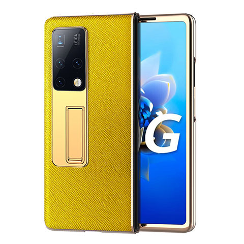 Coque Luxe Cuir et Plastique Housse Etui Mat ZL3 pour Huawei Mate X2 Jaune