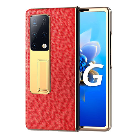 Coque Luxe Cuir et Plastique Housse Etui Mat ZL3 pour Huawei Mate X2 Rouge