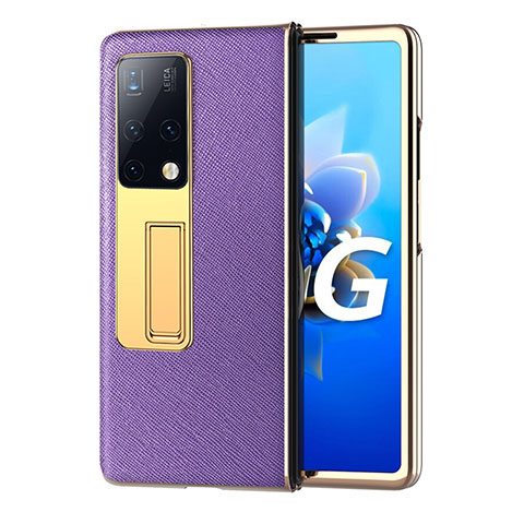 Coque Luxe Cuir et Plastique Housse Etui Mat ZL3 pour Huawei Mate X2 Violet