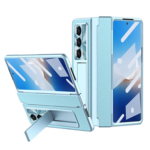 Coque Luxe Cuir et Plastique Housse Etui Mat ZL4 pour Huawei Honor Magic Vs2 5G Bleu Ciel