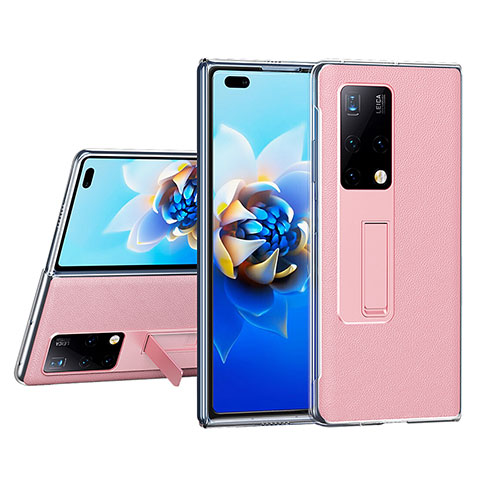 Coque Luxe Cuir et Plastique Housse Etui Mat ZL4 pour Huawei Mate X2 Rose