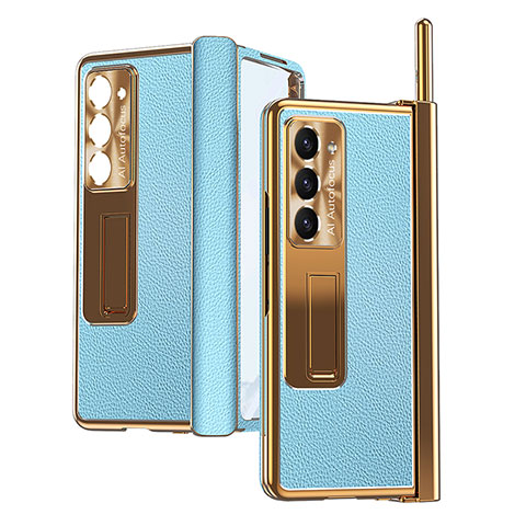 Coque Luxe Cuir et Plastique Housse Etui Mat ZL4 pour Samsung Galaxy Z Fold5 5G Mixte