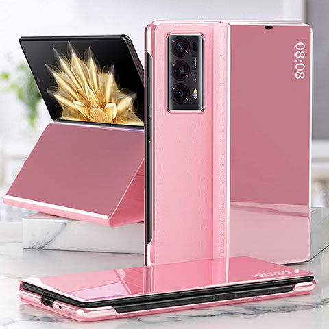 Coque Luxe Cuir et Plastique Housse Etui Mat ZL5 pour Huawei Honor Magic V2 Ultimate 5G Or Rose