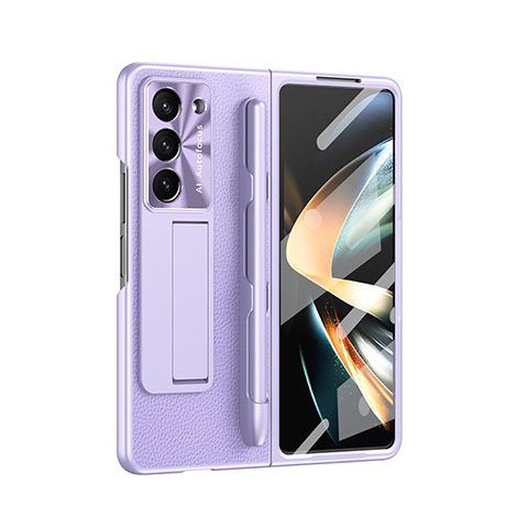 Coque Luxe Cuir et Plastique Housse Etui Mat ZL6 pour Samsung Galaxy Z Fold5 5G Violet