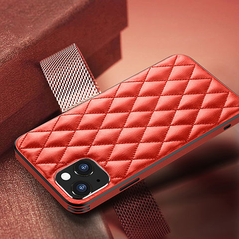 Coque Luxe Cuir Housse Etui A07 pour Apple iPhone 13 Mini Rouge