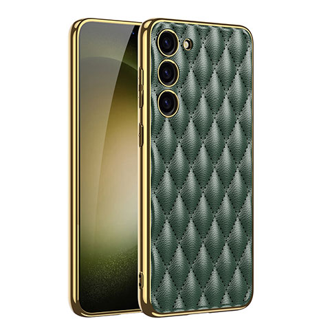 Coque Luxe Cuir Housse Etui AC1 pour Samsung Galaxy S21 Plus 5G Vert