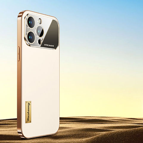 Coque Luxe Cuir Housse Etui AC2 pour Apple iPhone 14 Pro Max Blanc