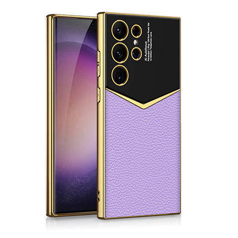 Coque Luxe Cuir Housse Etui AC4 pour Samsung Galaxy S21 Ultra 5G Violet